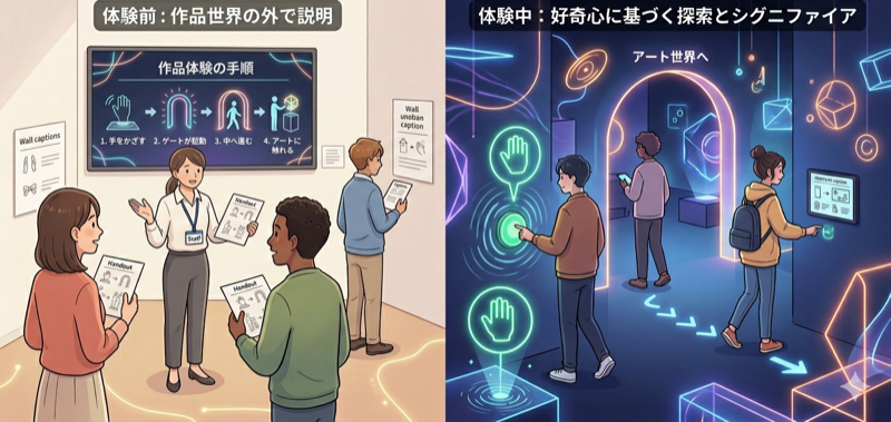 体験中はなるべく説明をなくす工夫をする